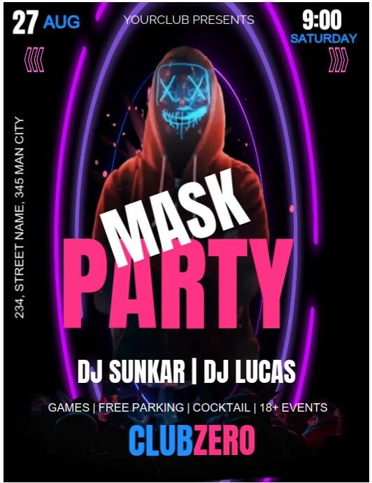 Plantilla de Mask Party | PosterMyWall