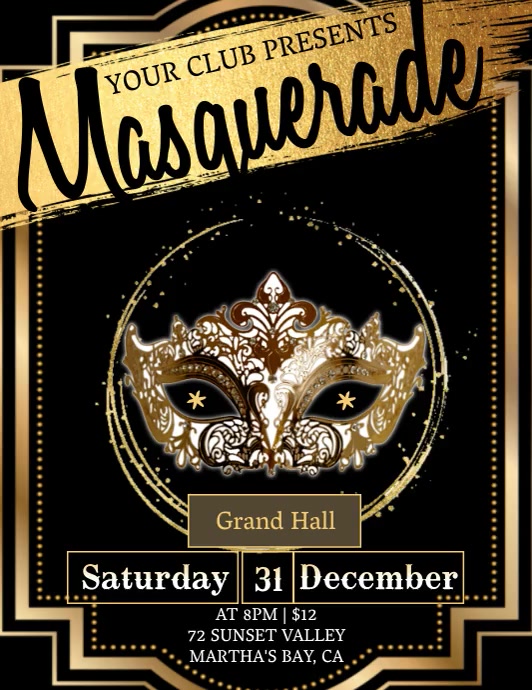 Mask Party Invitation Template