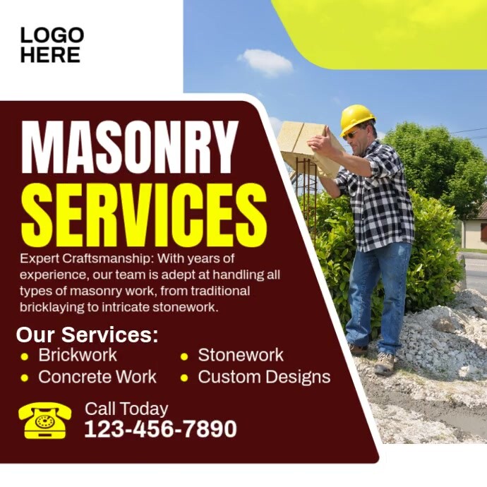 Masonry Advertising Letters Example Masonry Services Template | PosterMyWall