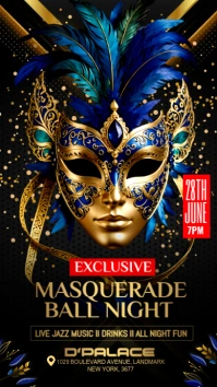 Masquerade ball night party Instagram-verhaal template