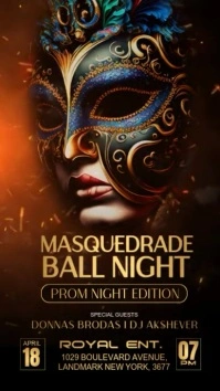 Masquerade ball night party Instagram-verhaal template