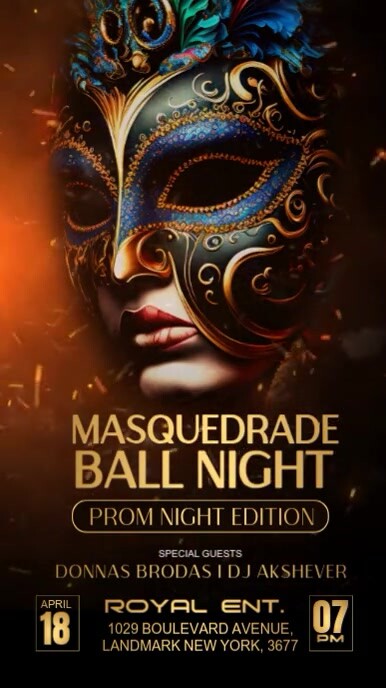 Masquerade ball night party Indaba yaku-Instagram template