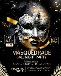Masquerade Ball party Instagram Portrait template
