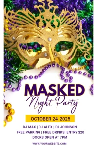 Masquerade ball template Illustration Pinterest