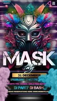 masquerade birthday party design template История на Instagram