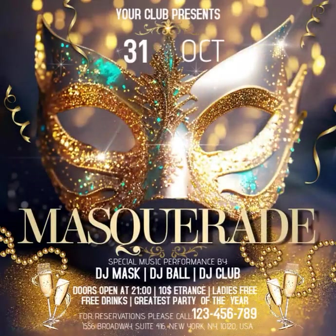 Masquerade Square (1:1) template