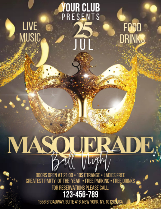 Masquerade Flyer Template PosterMyWall