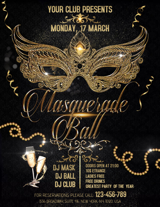 Masquerade Flyer Template PosterMyWall