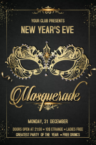 Masquerade Flyer แบนเนอร์ 4' × 6' template