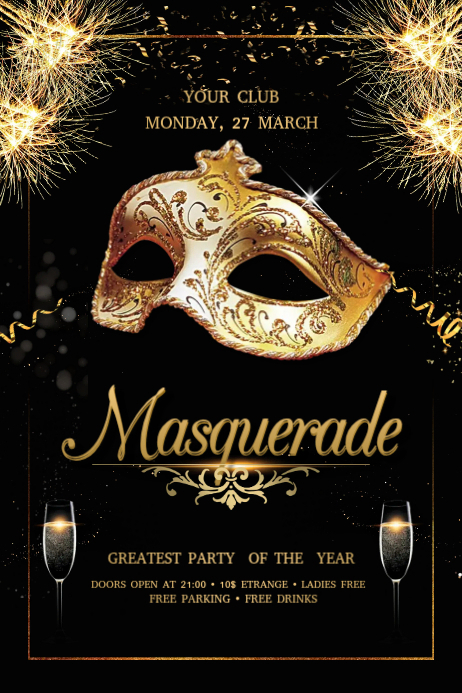 Masquerade Flyer Template PosterMyWall