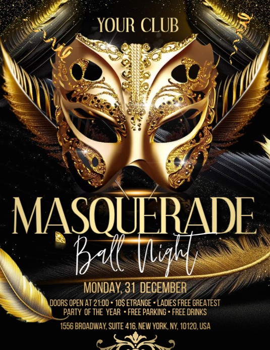 Masquerade Ball Night Flyers Template | PosterMyWall