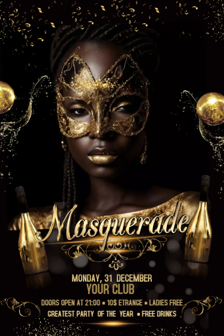 Masquerade Flyer Ishidi elingu 4' × 6' template