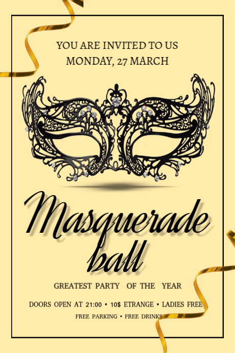 Masquerade Flyer Template PosterMyWall