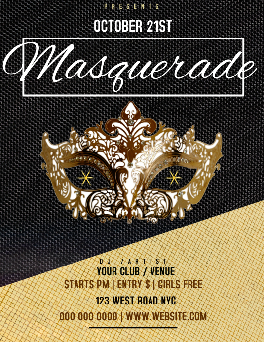 Masquerade Flyer Template Postermywall