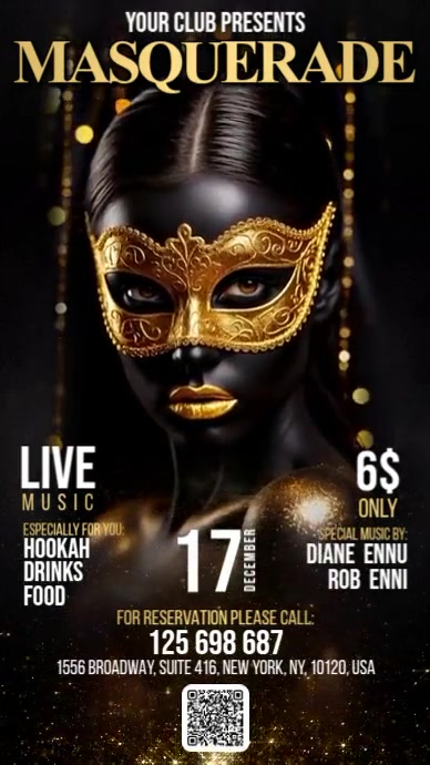Masquerade Gold Instagram Reel template