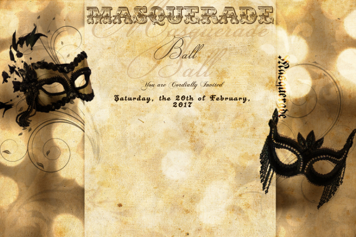 Masquerade Mask Antique Mardi Gras Ball Vintage Formal Party Template ...