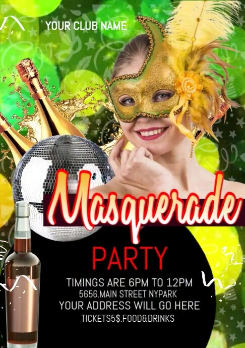 masquerade party A1 template