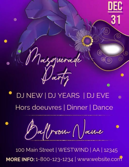 Masquerade Party Template | PosterMyWall