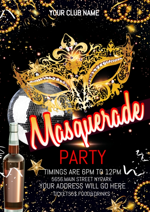masquerade party Template | PosterMyWall