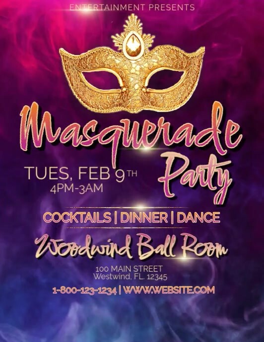 Masquerade Party Template | PosterMyWall