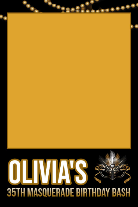 Masquerade Prom Photo Frame Template Modelo | PosterMyWall