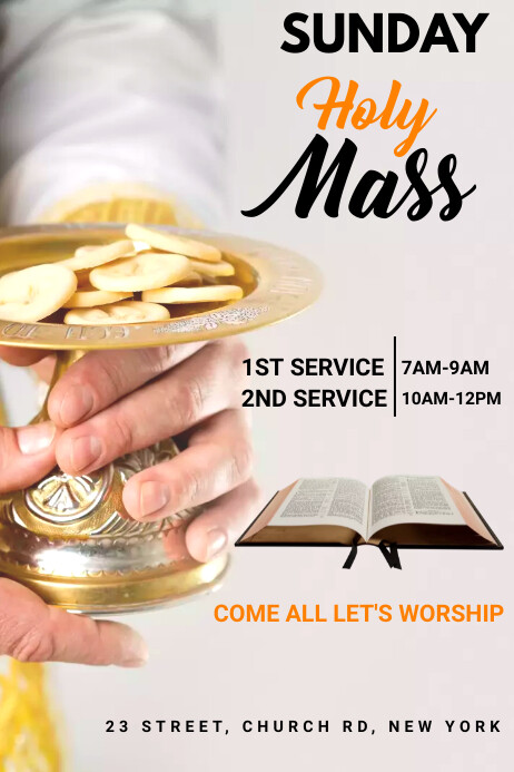 Mass Poster Mass Catholic Church Poster Template | PosterMyWall