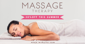 Blanco Massage Therapy Promotion Anuncio de Facebook Template