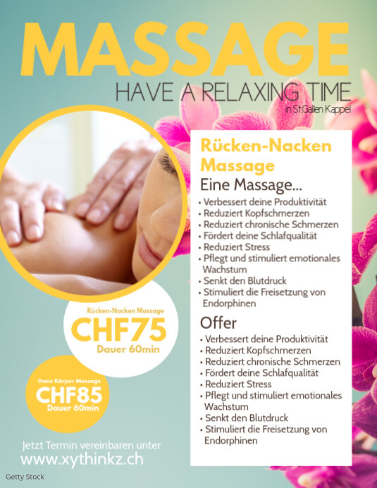 Massage Flyer Offer Promotion Beauty And Spa Template Postermywall