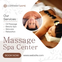 massage spa center white and brown colors Instagram Post template