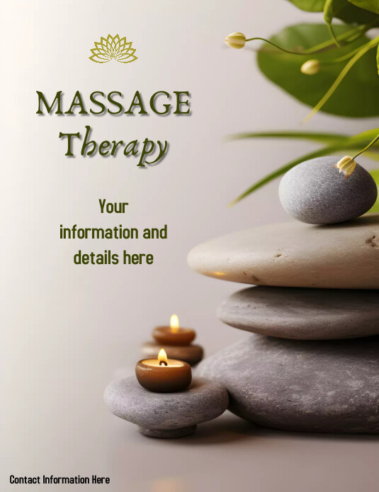 Massage Therapy Earth and Green Flyer (Letter pang-US) template