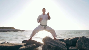Blanc master of kung fu practice at beach YouTube-thumbnail Template
