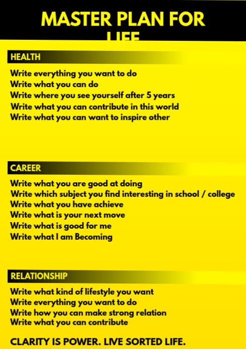 Master Planner For Life Printable Template | PosterMyWall