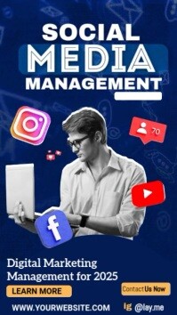 Пурпурный Social Media Management Instagram Story Template