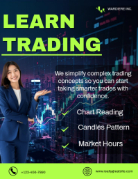 Master Trading Skills And Grow Wealth Ulotka (US Letter) template