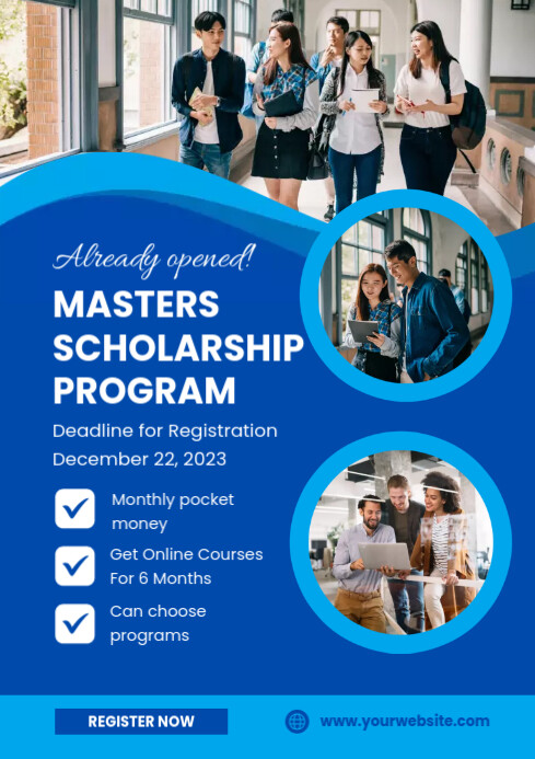 Master Program Images masters scholarship program template | PosterMyWall
