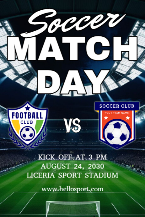 Match Day Program Example Plantilla de Match day | PosterMyWall