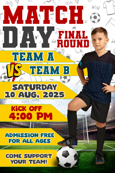 Plantilla de Match Day Final Round Team A Vs Team B Poster Template ...
