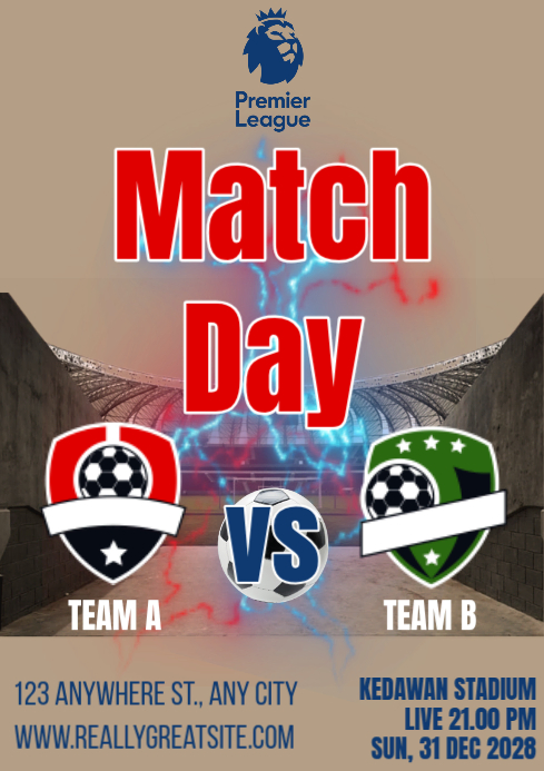 Match Day Football Template | PosterMyWall