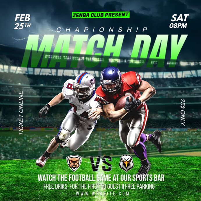Match day poster Template | PosterMyWall