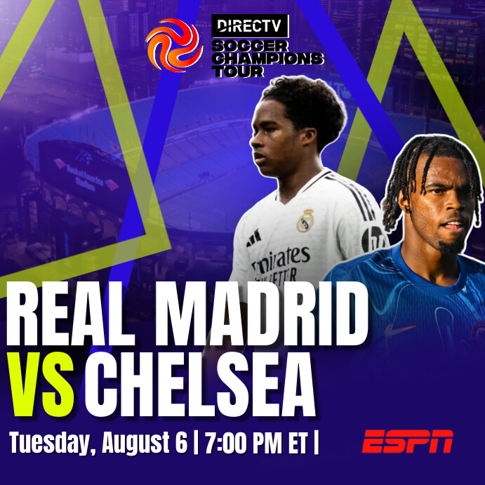 MATCH DAY REAL MADRID VS CHELSEA Instagram Post template