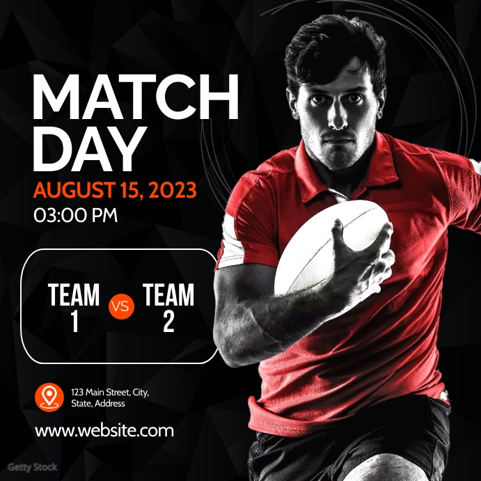 Match Day Rugby Plantilla de match day rugby match template design | PosterMyWall