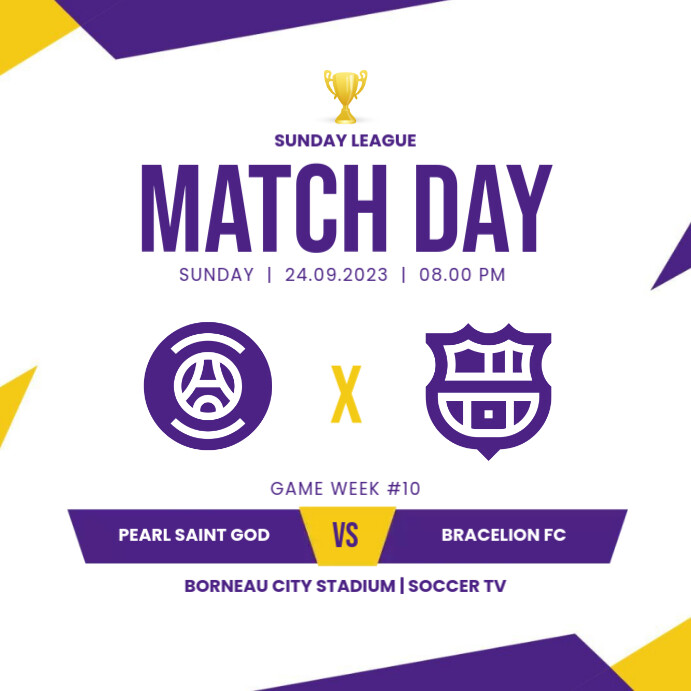 Match Day Simple and clear Template | PosterMyWall