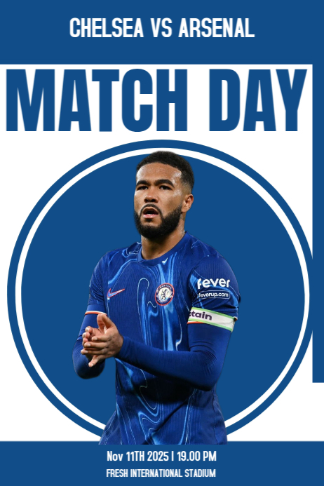 Blue Football Match Day Posters Template | PosterMyWall
