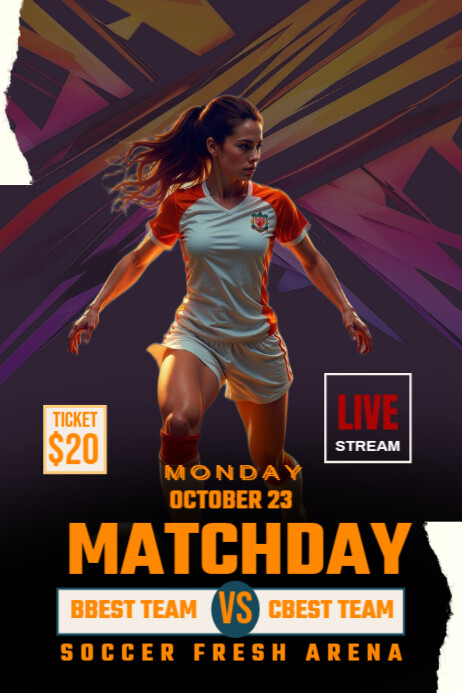 Match Day Soccer Poster Template | PosterMyWall