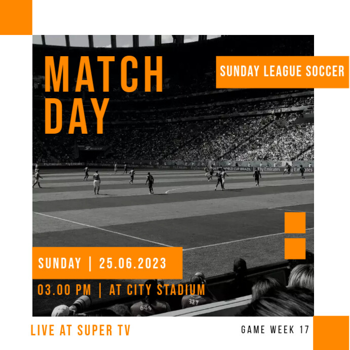 Match day template PosterMyWall