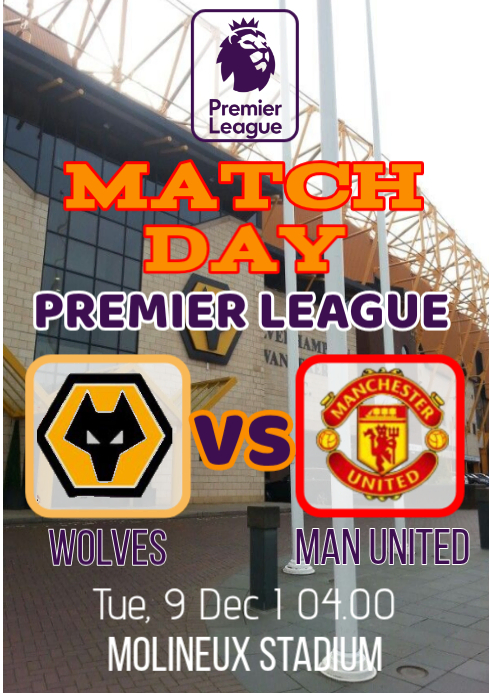 White Football Match Day A3 Template | PosterMyWall