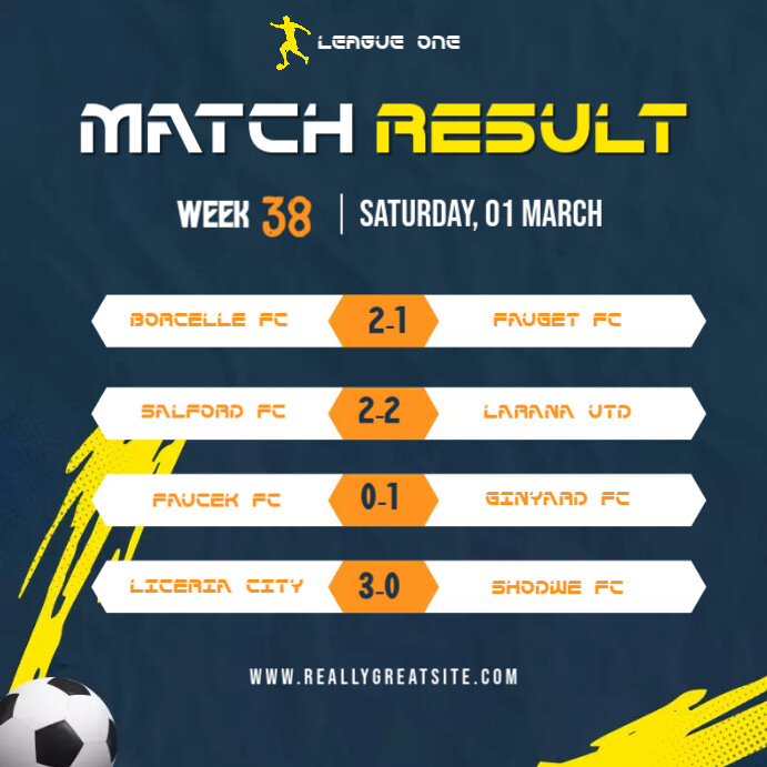Score Result Design Match Result Soccer Template | PosterMyWall