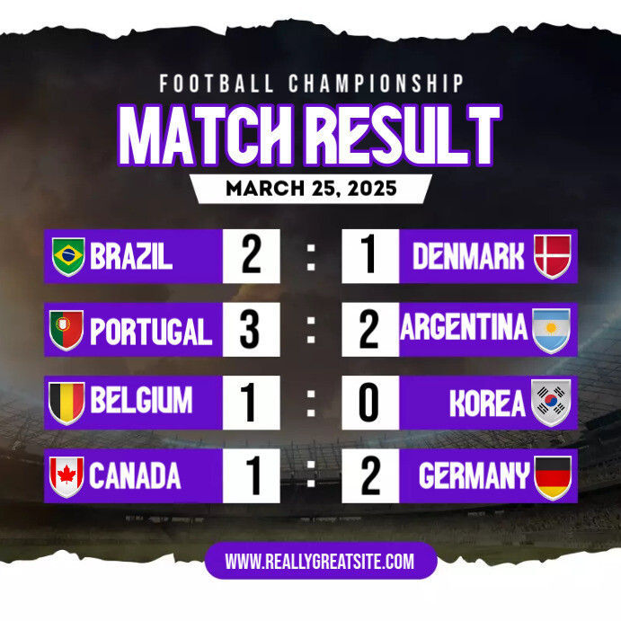 Match Result Soccer Instagram Post template