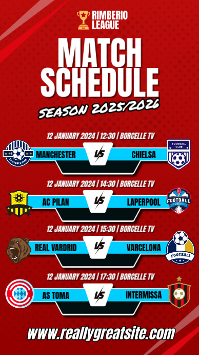 Match Program Template Soccer League Match Schedule Template | PosterMyWall