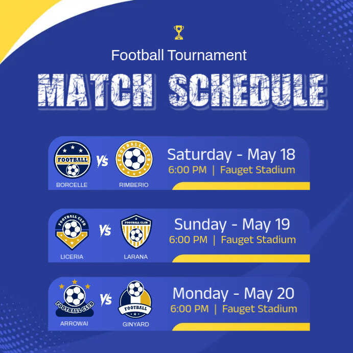 Match Schedule Template | PosterMyWall